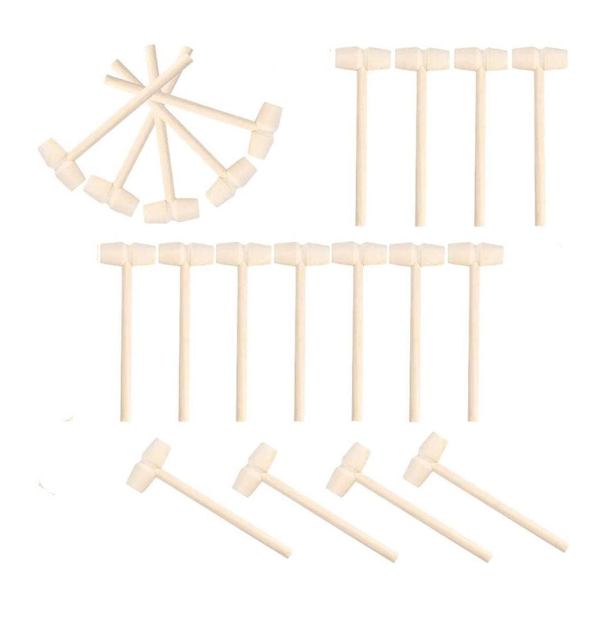 RKPM HOMES Mini Wooden Hammer Mallet Pounding Toy Cute Beating Gavel Toys for Boys Girls (20 Pcs)