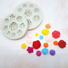 RKPM HOMES Small Rose Cake Mould I 3D Fondant Flowers Silicone Chocolate Mold I for DIY Sugarcraft Cake Decoration, Cupcake Topper, Polymer Clay, Candy, Cookies, Soap Wax Making Crafting - 9 Cavity