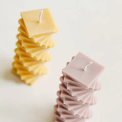 RKPM HOMES Ladder-Style Candle Mold I 3D Fondant Geometric Spiral Square Shape Silicone Epoxy Mould I for DIY Handmade Ornament Chocolate Cake Décor Aromatherapy Soap Resin Art Craft Home Decoration