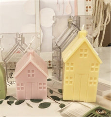 RKPM HOMES Candle Mould I 3D Fondant House Shape Polycarbonate Scented Mold I for DIY Handmade Cake Décor Aromatherapy Soap Candles Making Art Craft Home Wedding Dinner Party Decoration (B)