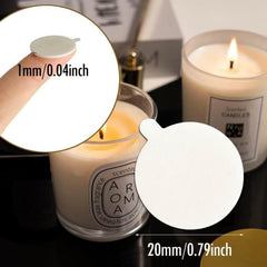 RKPM HOMES Candle Wick Stickers with Handle I Adhere Steady in Hot Wax Double-Sided Sticky Glue Dots with The Little ‘‘Tail’’ I Heat Resistance I for Candle Making