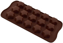 RKPM HOMES Silicone Chocolate Mold Candy Mold Jelly Ice Cube Tray Muffin Sugar Craft Fondant Mold Mould Cake Decorating Tools (15 Cavity Star Shape Chocolate Mold)