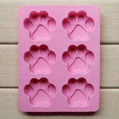 RKPM HOMES Paw Shape Ice Cube Mold I Multi-Purpose Reusable 3D Puppy Paws Cookies Silicone Mould Tray I for DIY Handmade Chocolate Cake Décor Soap Candy Cupcake Resin Candle Making – 6 Cavity