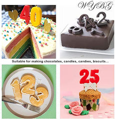 RKPM HOMES 10 Cavity Numbers (0-9) in Blocks Chocolate Candy Ice Candle Soap Embeds Silicone Mold