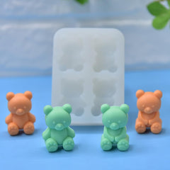 RKPM HOMES Teddy Bear Shape Chocolate Mold I 3D Fondant Bears Silicone Epoxy Cupcake Mold I for DIY Handmade Cake Décor Candy Ice Cube Polymer Clay Gummy Muffin Soap Resin Candle Making – 4 Cavity