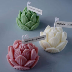 RKPM HOMES Lotus Shape Candle Molds | Fondant Silicone Flower Wax Mould | Succulent Molds | Handmade Candles Making | Mould for Mousse Dessert Soap Cake DIY Decorating Art Cakes Crafts - 1 Cavity