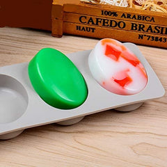 RKPM HOMES Soaps Molds | Silicone Oval Round Square Shape Mould | Handmade Soap Making Forms | 3D Moulds for Cake Chocolate Candy Ice Jelly Brownie Dessert | 3 Pcs – 4 Cavity