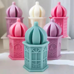 RKPM HOMES Building Candle Mold I 3D Fondant Pillar Column Silicone Epoxy Mould I for DIY Handmade Beeswax/Soy Wax Candles, Plaster Resin Clay Desktop Display Home Decor Art Crafts Projects (Large Window)