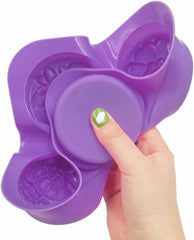 RKPM HOMES Flower Soap Silicone Mold - 4 Cavity Round Handmade Cold Process Soap Mold for Candle Making, Cake Baking (4 Cavity Different Flower)