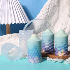 RKPM HOMES Candle Mold I 3D Cylinder Pillar Silicone Epoxy Mould I for DIY Handmade Ornament Chocolate, Cake Décor, Aromatherapy, Soap, Polymer Clay Resin Art Craft Making, Home Party Decoration (A)