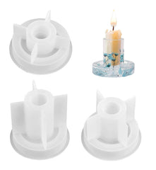 RKPM HOMES Candles Holders Resin Mold I Round Pillar Candlestick Silicone Epoxy Mould I for Homemade Ornament DIY Clay, Resin Casting, Art Craft Home Decoration Making - Pack of 3