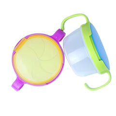 RKPM Child, Babies.Kids 360 Rotate Spill-Proof Snack Catchers Bowl Baby Snack Feeding Container Holder with Two Handle_Pink