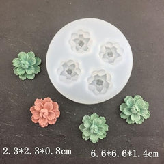 RKPM HOMES Flower Cupcake Mold | 3D Fondant Cherry Blossom Shape Silicone Candy Mould | for DIY Handmade Cake Décor Chocolate Clay Cookies Gummy Muffin Soap Resin Candle Art Crafts (4-Cavity)