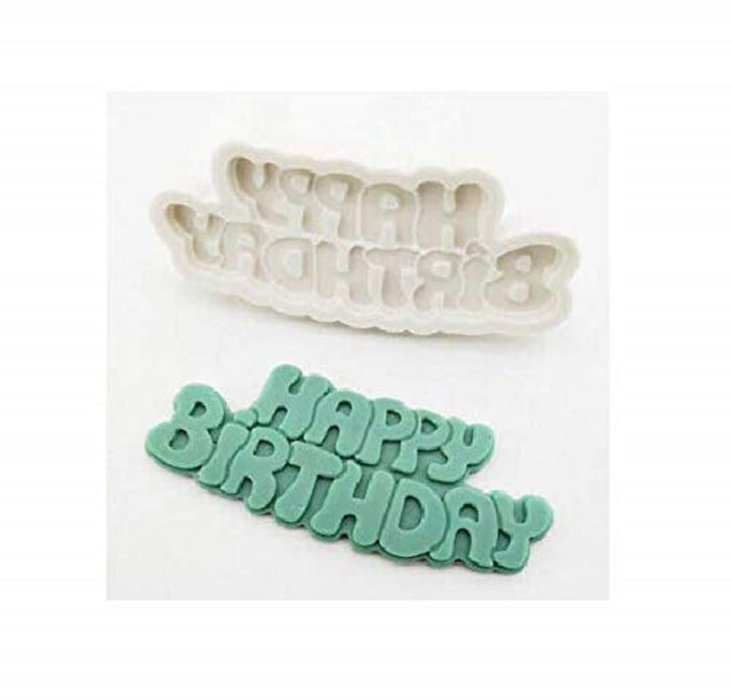 RKPM HOMES Happy Birthday Shape Chocolate Mould | Silicone 3D Candy Mold | Baking Tools for Cake Chocolate Candy Ice Jelly Soap Pudding | Cake Baking Moulds | Bakeware Molds | Multicolor