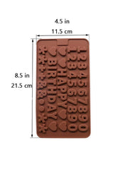 RKPM HOMES Silicone Chocolate Mold Candy Mold Jelly Ice Cube Tray Muffin Sugar Craft Fondant Mold Mould Cake Decorating Tools (Happy Birthday Chocolate Mold)