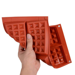 RKPM 4 Cavity Silicone Waffle Mold, 10-inch, Red