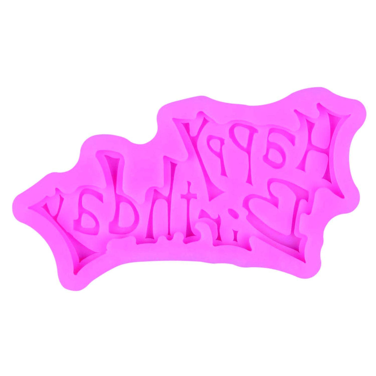 RKPM HOMES Happy Birthday Shape Chocolate Mould | Silicone 3D Caveat Font Candy Mold | Baking Tools for Cake Chocolate Candy Ice Jelly Soap Pudding | Cake Baking Moulds | Bakeware Molds | Multicolor