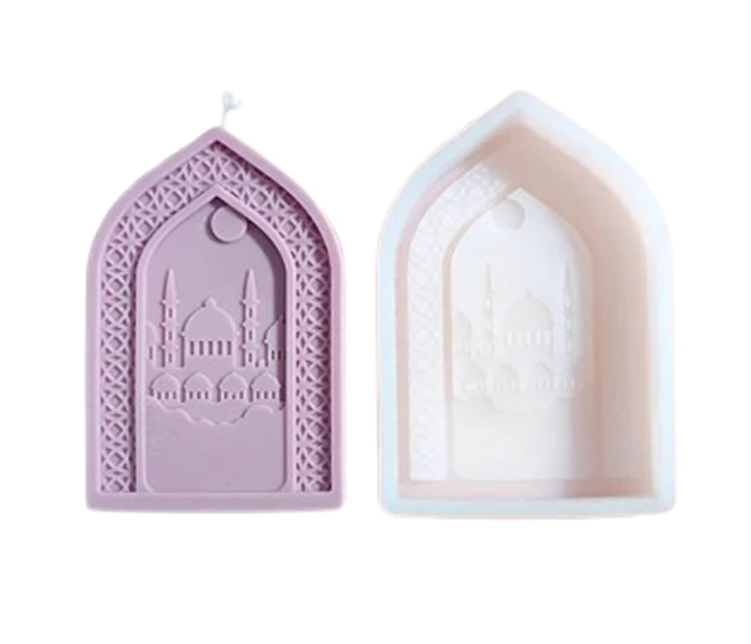 RKPM HOMES Classical Villas Palace Candle Mold I 3D Arabian Gate Castle Shape Casting Silicone Epoxy Mould I for DIY Handmade Ornament Aromatherapy Cake Décor Soap Resin Art Craft Home Decoration (Morning Ceremony)