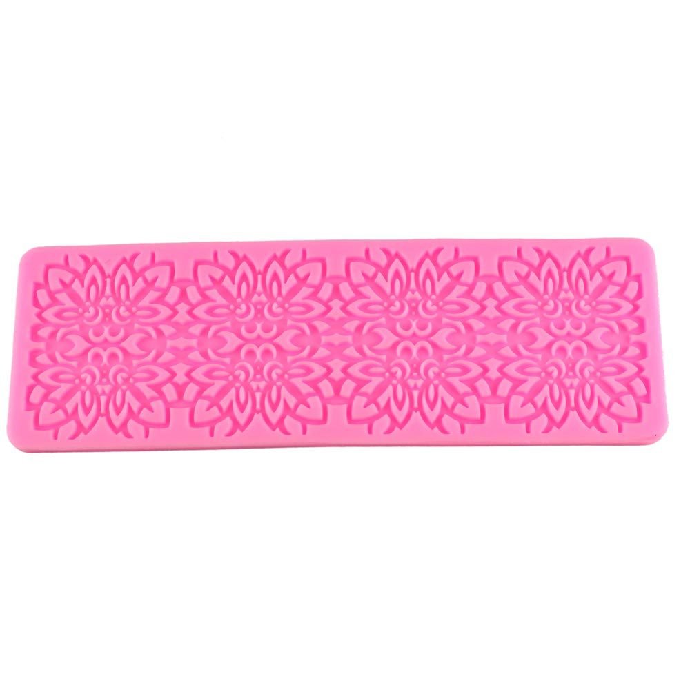 RKPM HOMES Long Lace Embroidery Flower Mold | Fondant Silicone Scroll Lace Moulds | Cake Border and Decorating Frame | for Sugar, Gum Paste, Chocolate, Cookies, Polymer Clay