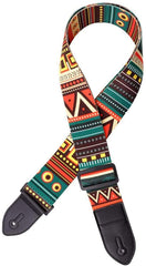 RKPM HOMES Guitar Strap I Soft Straps with PU Leather Ends I Adjustable Ultra Comfortable Belt I Modern Printed Design I for Electric, Acoustic, Bass, Classic Guitar, Ukulele (Folk Custom)