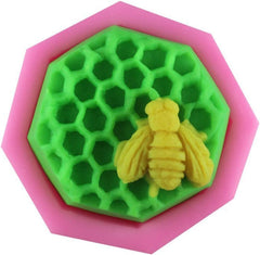 RKPM HOMES Bee Honeycomb Shape Soap Mold I 3D Fondant Silicone Beeswax Candle Mould I Handmade Sharp Soap Making Forms I Mould for Lotion Bar Cake Chocolate Candy Ice DIY Resin Art Craft (Octagonal)