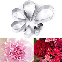 RKPM HOMES Cookie Cutter Set | Stainless Steel Gum Paste Cutter | Biscuit Mold Fondant Muffin Cup Cake Decoration | Tools for Holiday Party Wedding Birthday (7 Pcs Rose Pinch Flower Shape)