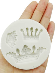 RKPM HOMES Crown Shape Chocolate Mould I Mini Queen 3D DIY Fondant Silicone Candy Mold I for Handmade DIY Soap Cakes French Dessert, Pastry, Muffin Cookies, Cupcake, Decoration Tools - 3 Cavity