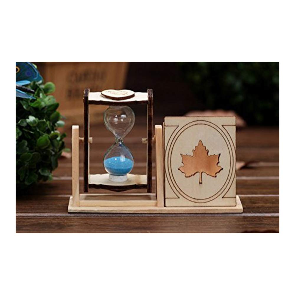 RKPM Wooden Single Hourglass Pen Holder, Desk Ornaments Exquisite Creative Pencil Tube Ornaments Birthday Gifts (LXWXH-13.2X5.1X9.2 cm)- 1 Pcs