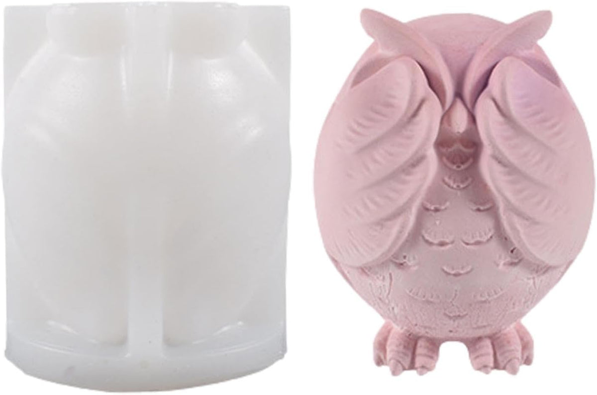 RKPM HOMES Birds Candle Mold I 3D Cute Owl Shape Silicone Epoxy Casting Mould I for DIY Handmade Ornament, Cake Décor, Aromatherapy, Soap, Resin Art Craft Making, Home Office Decoration (Don’t Watch)