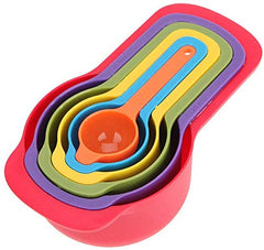 RKPM HOMES™ Plastic Colorful Measuring Spoon Measuring Cup 6 pcs Set Multi-Function Spoons Kitchen Tools Set