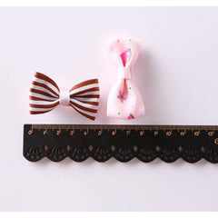 RKPM HOMES Baby Girl's Printed Color Ribbon Korean Version of The Striped Bow Hairpin for Baby All-Inclusive Card Edge Clip Soft Clip Jewelry 8 Pieces Multicolour