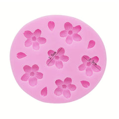 RKPM HOMES Flower and Leaf Cake Mould I 3D Fondant Silicone Chocolate Mold I for DIY Sugarcraft Cake Decoration, Cupcake Topper, Polymer Clay, Candy, Cookies, Soap Wax Making Crafting - 6 Cavity