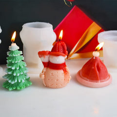 RKPM HOMES Snowman Candle Mold I Fondant Silicone Christmas Scented Wax Mould I Succulent Molds | Handmade Candles Making | Mould for Mousse Dessert Soap Cake DIY Decorating Art Cakes Crafts - 1 Pcs