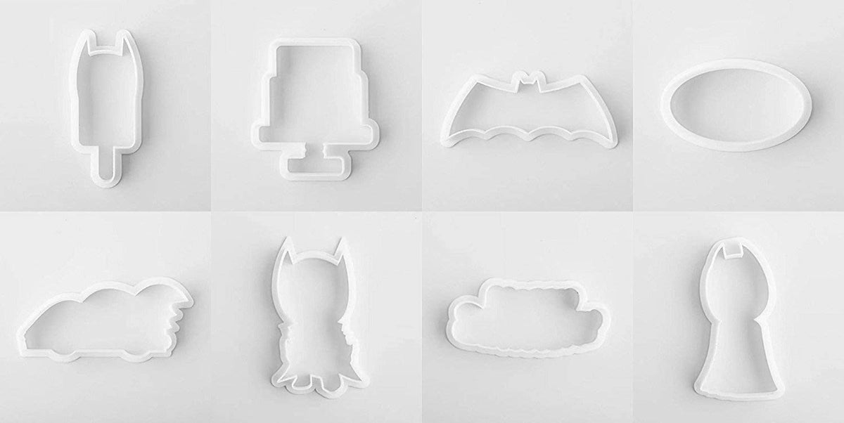 RKPM HOMES 8-Pieces Cartoon Shape DIY Cake Plunger Cutter, Biscuit Cutters Sugarcraft Cake Decorating, Batman Shape Cutter