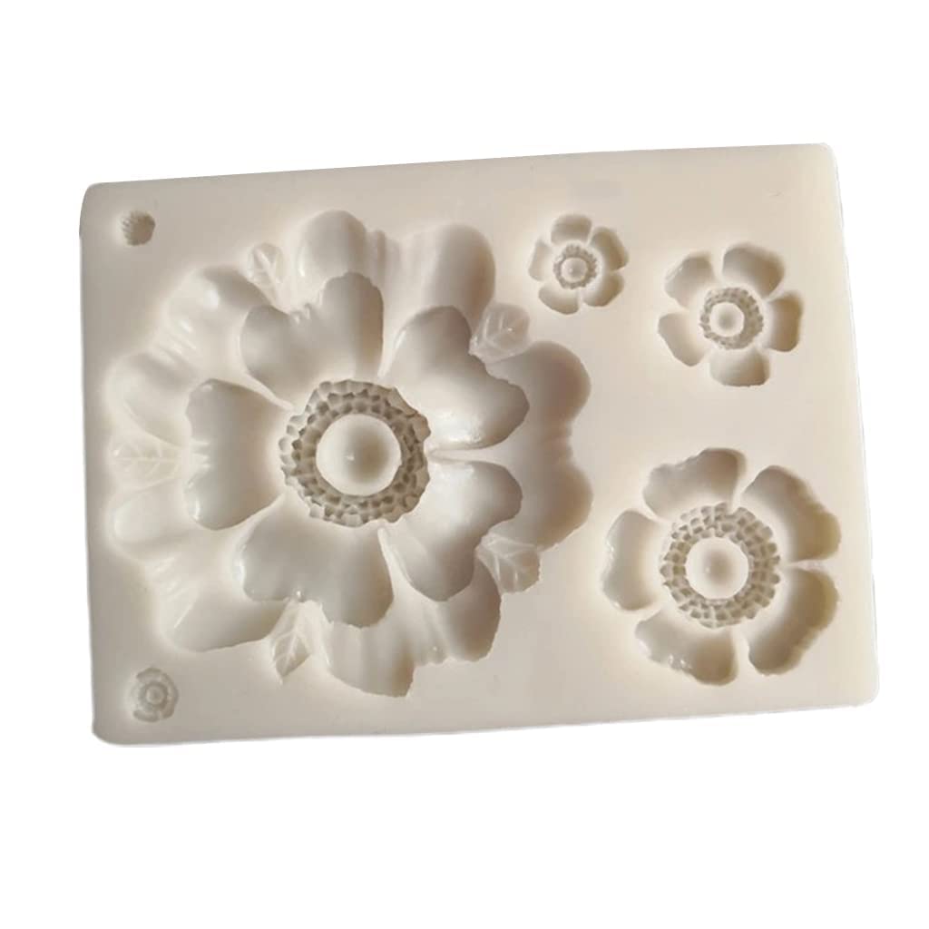 RKPM HOMES Chocolate Mold I 3D Fondant Flower & Leaves Shape Rectangle Silicone Baking Mould Tray I for Handmade DIY Jelly Cakes Dessert Candy Pastry Polymer Clay Muffin Cupcake Décor (Rose)