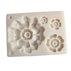 RKPM HOMES Chocolate Mold I 3D Fondant Flower & Leaves Shape Rectangle Silicone Baking Mould Tray I for Handmade DIY Jelly Cakes Dessert Candy Pastry Polymer Clay Muffin Cupcake Décor (Rose)
