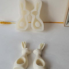 RKPM HOMES Easter Bunny Shape Candle Mold I 3D Fondant Rabbit Silicone Aromatic Plaster Epoxy Mould I for DIY Handmade Chocolate, Cake Décor, Aromatherapy, Soap, Resin Art Craft Making (Left)