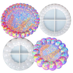 RKPM HOMES Bubble Coaster Mould I Silicone Round Epoxy Resin Deep Casting Tray I Ashtray Mold for Homemade Ornament DIY Art Crafts Jewelry Storage Box Ring Trinket Container Table Decoration (2 Size)