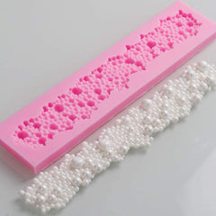 RKPM HOMES Cake Border Mould | Round Pearls Bubbles Beads Mold | Necklace Fondant Silicone Scroll Lace Moulds | Cake Decorating Frame | for Cake Decorating, Sugar, Gum Paste, Chocolate, Cookies