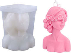 RKPM HOMES Blind Girl Shape Candle Molds I 3D Fondant Silicone Bust of Woman Wax Mould I for Handmade Ornament Aromatherapy Plaster, Soap, Resin Casting, Art Craft Making Tools