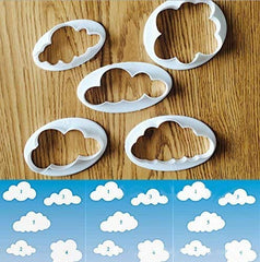 RKPM HOMES 5-Pieces DIY Cake Plunger Cutter Molds Sugarcraft Cake Decorating, Cloud Shape Cutter