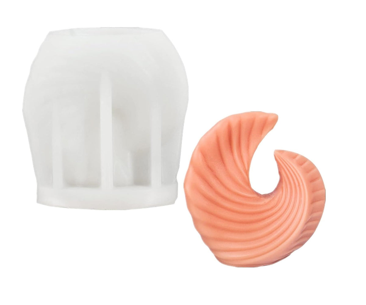 RKPM HOMES Candle Molds I 3D Geometric Silicone Plaster Epoxy Mould I for DIY Handmade Chocolate, Cake Décor, Aromatherapy, Soap, Resin Art Craft Making, Home Party Decoration (Wave Ribbed)
