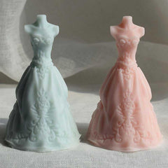 RKPM HOMES Candle Mold I 3D Women Wedding Dress Shape Silicone Scented Wax Mould I for DIY Handmade Ornament, Cake Décor, Aromatherapy, Soap, Resin Art Craft Making Wedding Party Decoration (A)