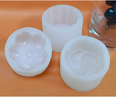 RKPM HOMES Moon Cake Mold I 3D Crystal Snowy Liquid Autumn Mooncake Silicone Casting Moulds I for DIY Handmade Cake Chocolate Candy Ice Jelly Pastry Soap Resin Candle Art Craft (Flower Shape)
