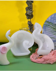 RKPM HOMES Elephant Shape Candle Mold I 3D Fondant Mother & Baby Silicone Pillar Epoxy Sculpture Mould I for DIY Handmade Ornament Chocolate, Cake Décor, Aromatherapy, Soap, Resin Art Craft (Down)