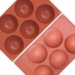 5-Cavity Semi Circle Silicone Mold, Baking Mold for Making Hot Chocolate Bomb, Cake, Jelly, Dome Mousse