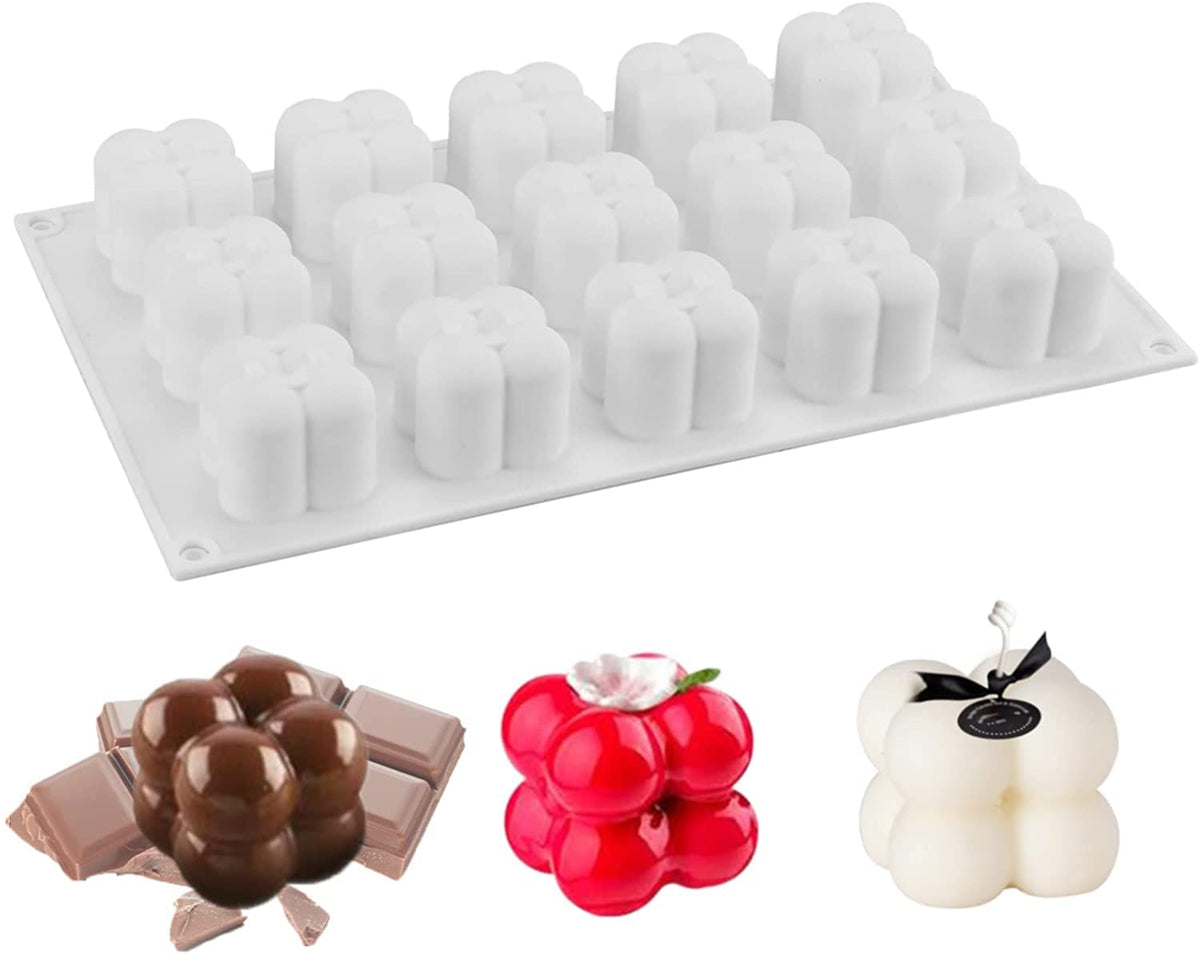RKPM HOMES Rubik Cube Shape Cake Mold | Fondant Silicone Candy Molds | Handmade Candles | Mould for Mousse Dessert Cake DIY Decorating Art Cakes Crafts | for Chocolate and Cake Decoration - 15 Cavity