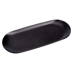 RKPM HOMES Oval Shape Candle Tray I Stainless Steel Storage Plate I for Cosmetics Trinket Jewelry Key Desserts Tea Snack Fruit Candle Accessory Home Decorative I Black - Small