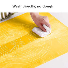 RKPM Homes Baking Mat | Silicone Non-Stick Fondant Rolling Mat | Chapati Atta Kneading Mat | Reusable Pastry Heat-Resistant BPA Free | Stretchable for Kitchen Roti Chapati Cake Pad (Yellow)