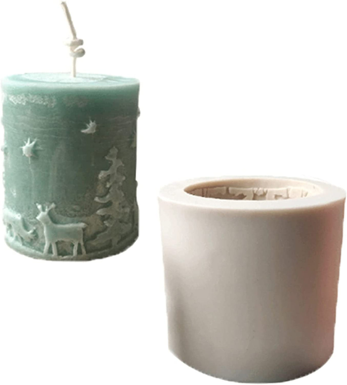 RKPM HOMES Cylinder Christmas Candle Mold I Fondant Silicone Scented Wax Mould I Succulent Molds | Handmade Candles Making | for Mousse Dessert Soap Cake DIY Decorating